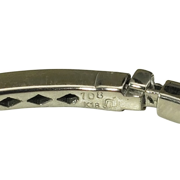 18 Karat White Gold Champagne Diamond Bangle Bracelet #20789 - Picture 6 of 8